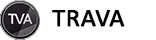 Trava white and black logo